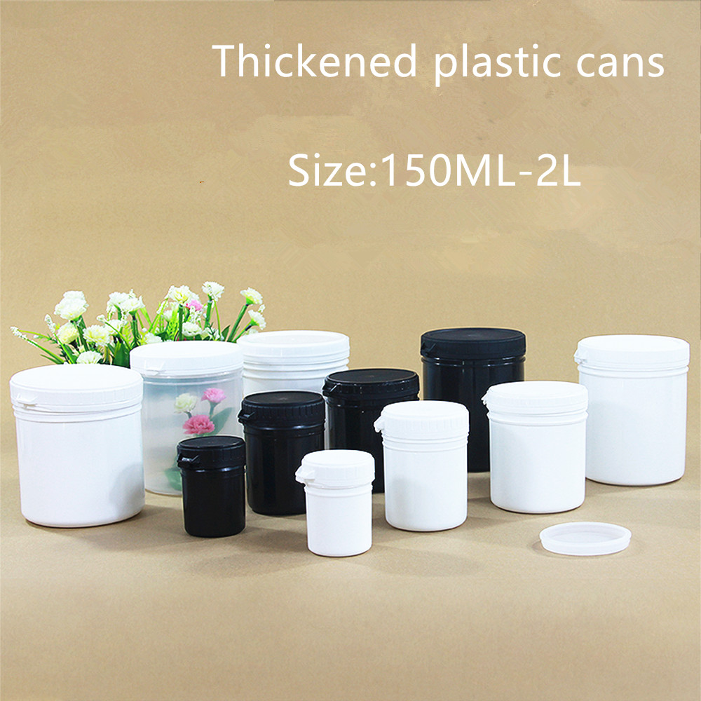 Material White and Black HDPE Plastic Storage Jar Wide Mouth Bottles with Inner Cover