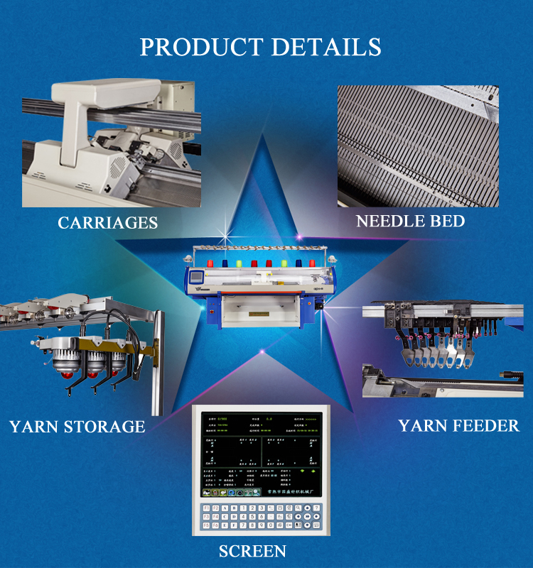 Automatic Three System Single Carriage Home Use Blanket Knitting Machine