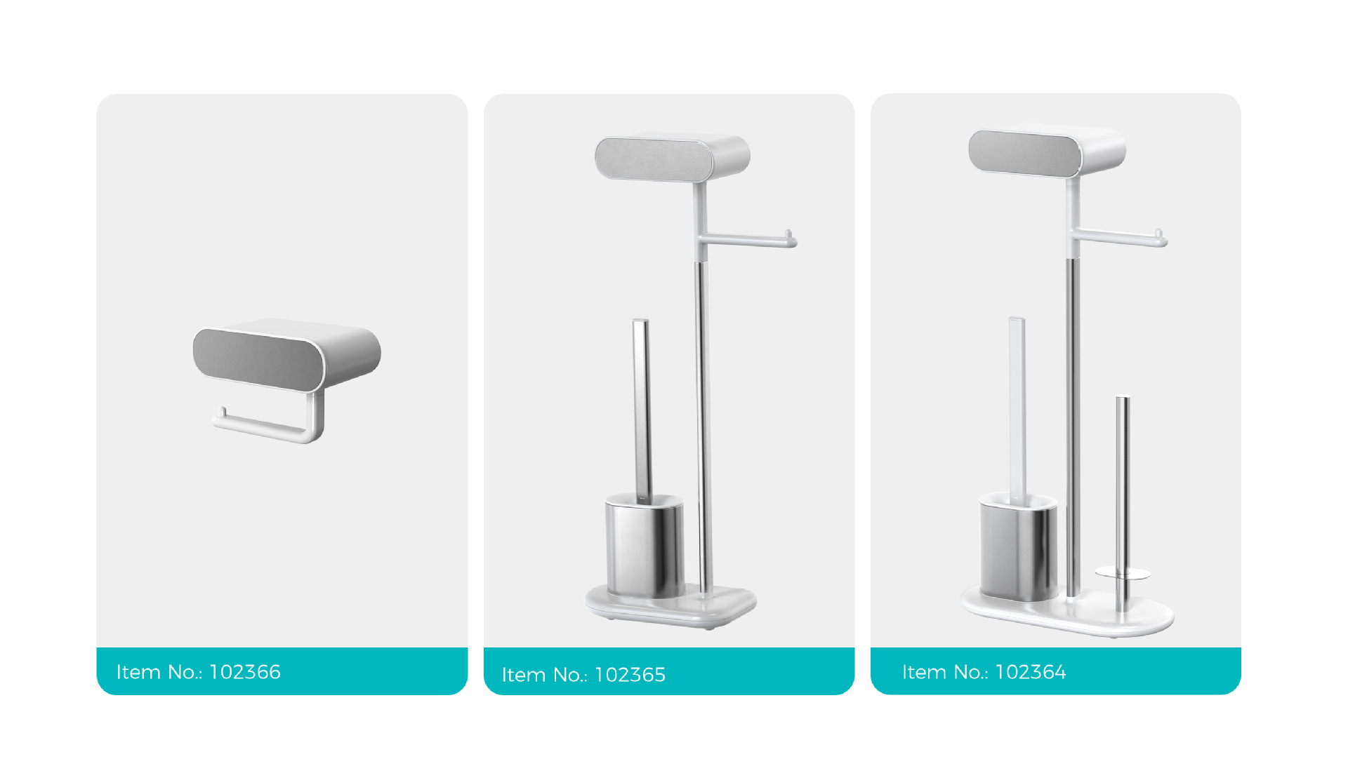 Stainless Steel Compact Bathroom Paper Holder TPR Toilet Brush Holder SET Durable Toilet Brush Tissue Holder