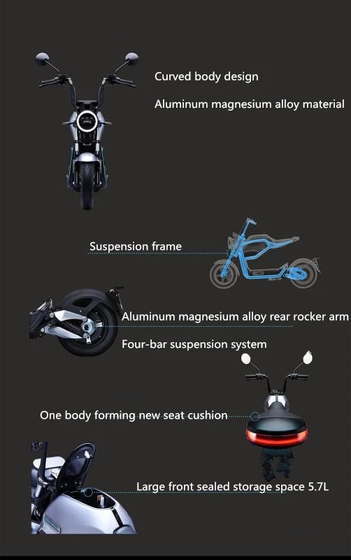 Modern colorful Intelligent  electric motorcycle scooter for adult