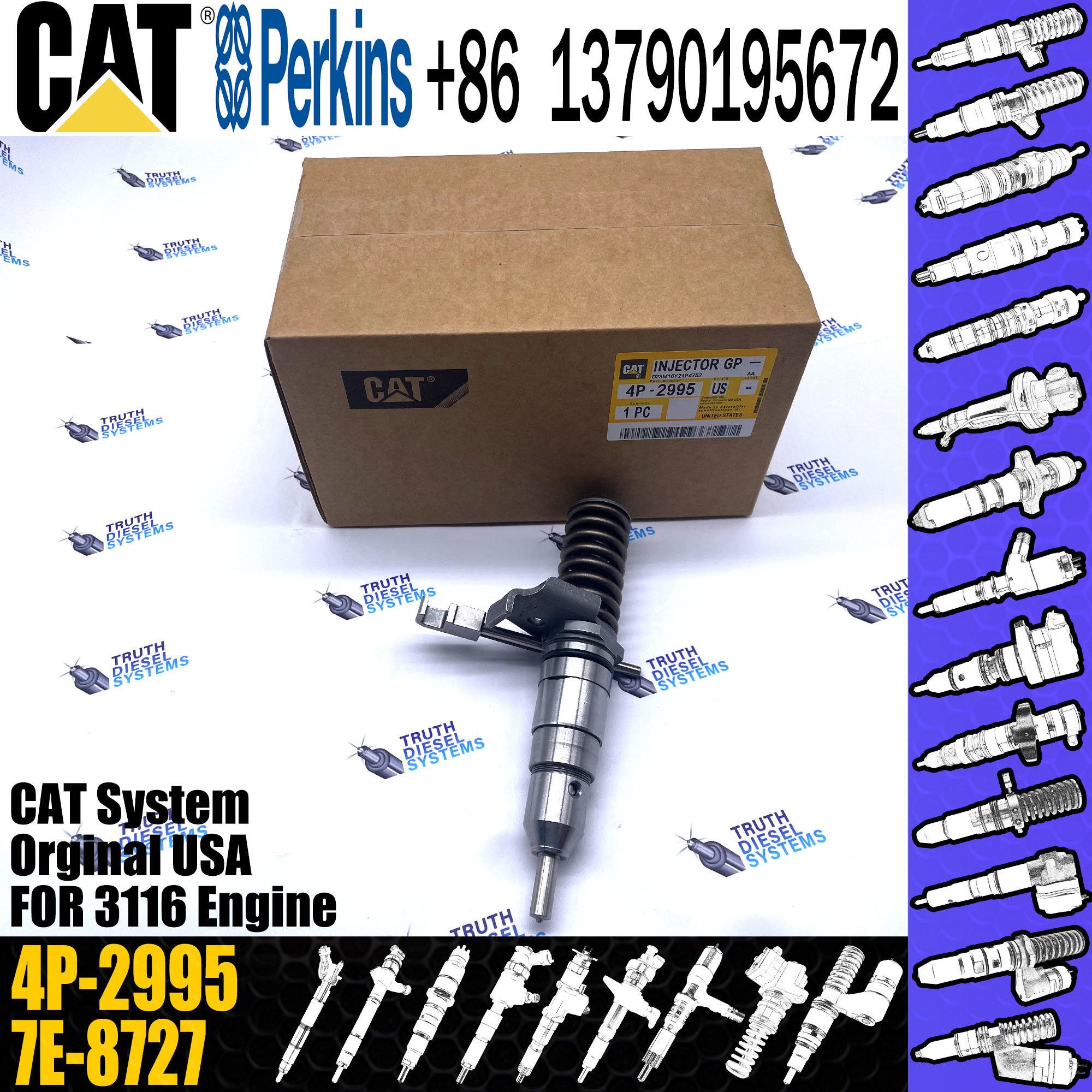 Injectors 4P-2995 0R-8471 4P2995 0R8471 for Caterpillar Engine 3114 3116 Excavator MUI EUI TYPE