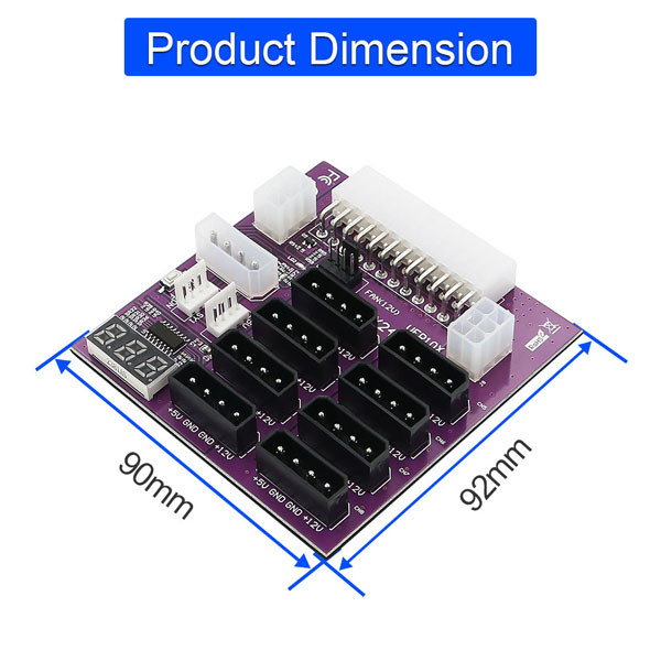 CHIA Mining ATX Power Supply Breakout Board With 4 Pin And 6Pin Power Connector
