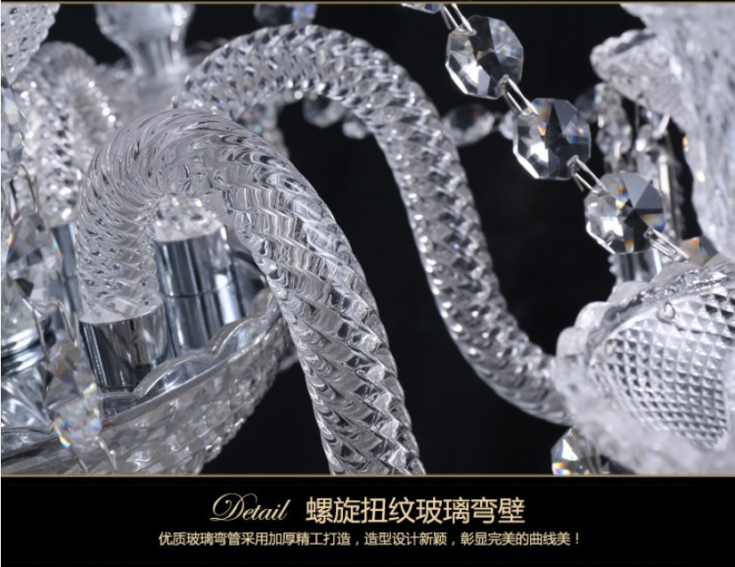 K9 Crystal Candle Chandelier Pendant Light ODM Rustproof Mirror Cutting Effect