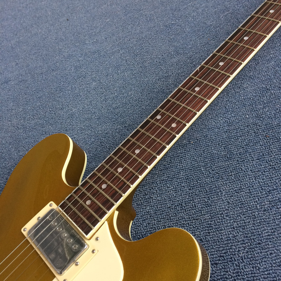 Hollow body Jazz electric guitar, Golden Jazz Guitar, Rosewood Fingerboard