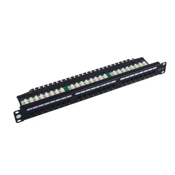 Quality UTP Patch Panel 24 Port Cat6 , Cold Roll Steel 19" IDC Krone Cat6 Patch Panel for sale