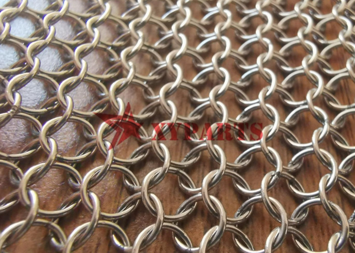 0.8*7mm Weld Type Chainmail Ring Mesh Curtain For Office Partition Screen
