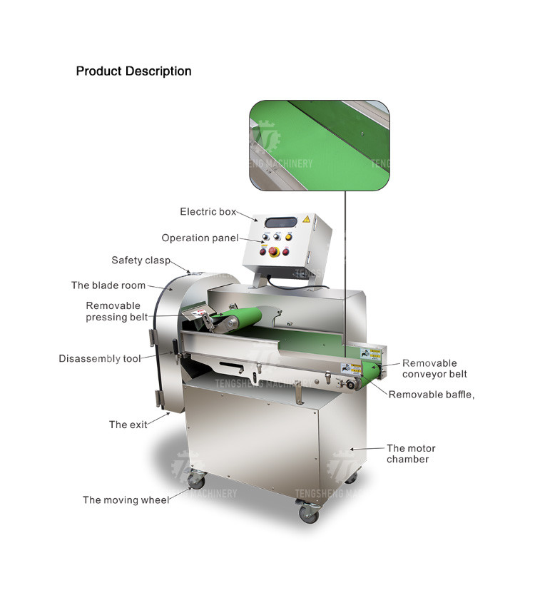 180KG Vegetable slicer large widening conveyor belt vegetable slicer cucumber lemon leaves cut into sections