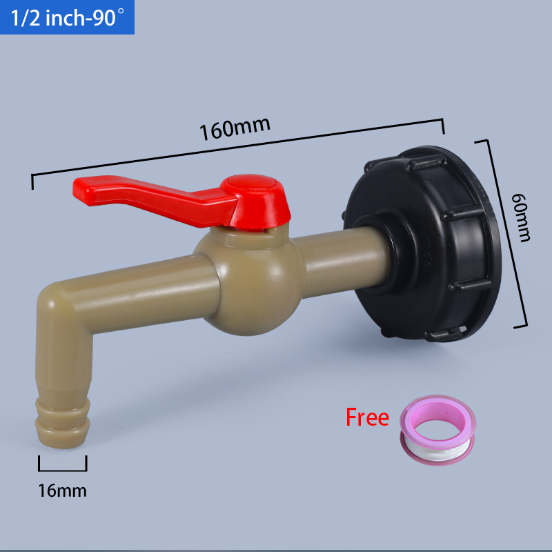 Reducing Water Waste S60x6 Adapter Faucet for IBC Tank Tap Coarse Thread 1/2 3/4 1inch