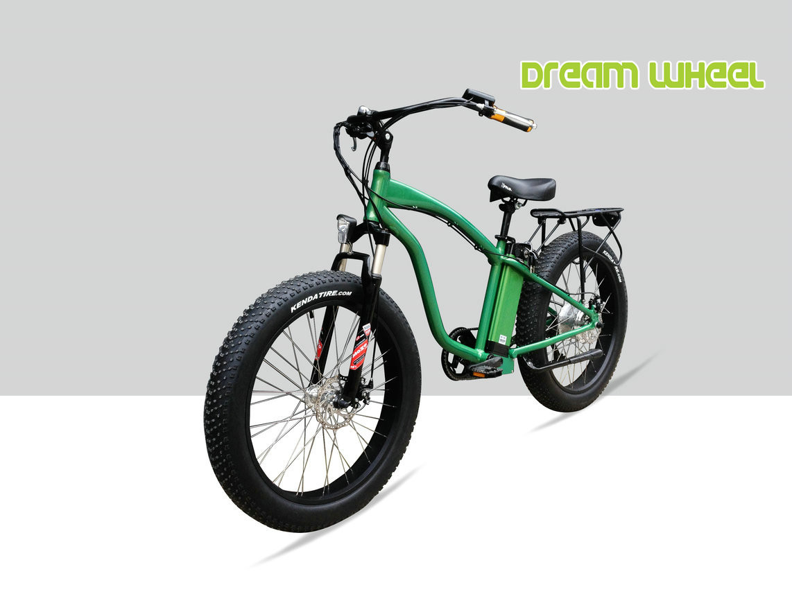 9 Speed Electric Beach Cruiser Bikes With Rear Carrier Lights MTB Suspension Fork