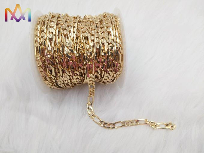 One Spool 50 Feet Figaro Link Chain