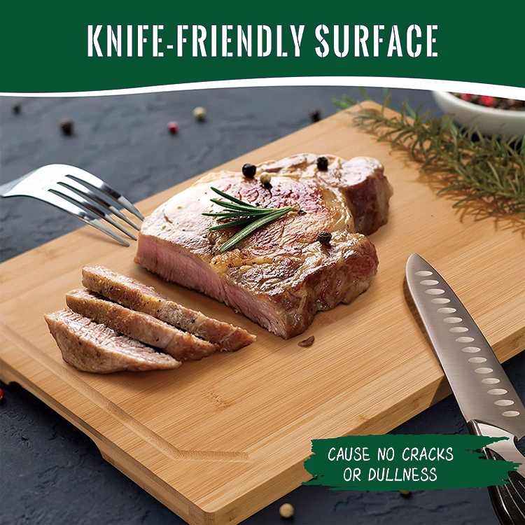 Natural Colour Large Bamboo Cutting Board with Customized Design and Rectangle Shape