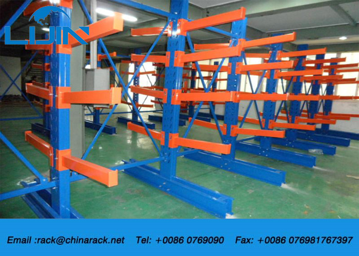 Durable Q235B Cold Steel Cantilever Storage Racks / Metal Storage Shelf
