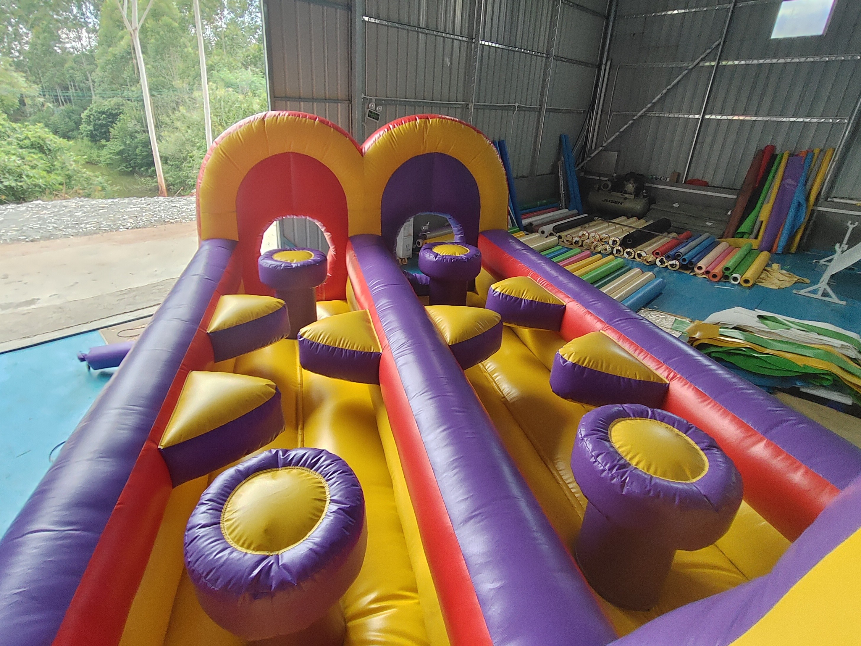 Pvc Tarpaulin Inflatable Obstacle Courses Outdoor Backyard Fun Run Sport For Toddler