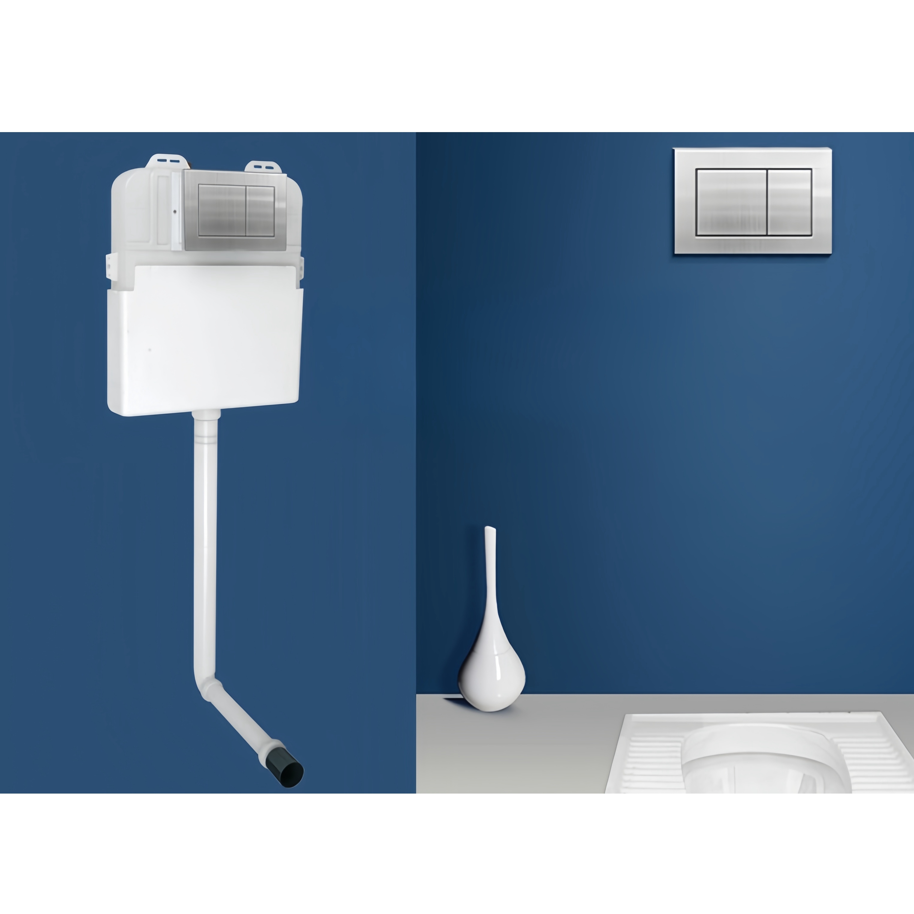 Conceal Tank Bracket Chaozhou OVS Modern Ceramic Toilet WC Dual-Flush Style with Frame
