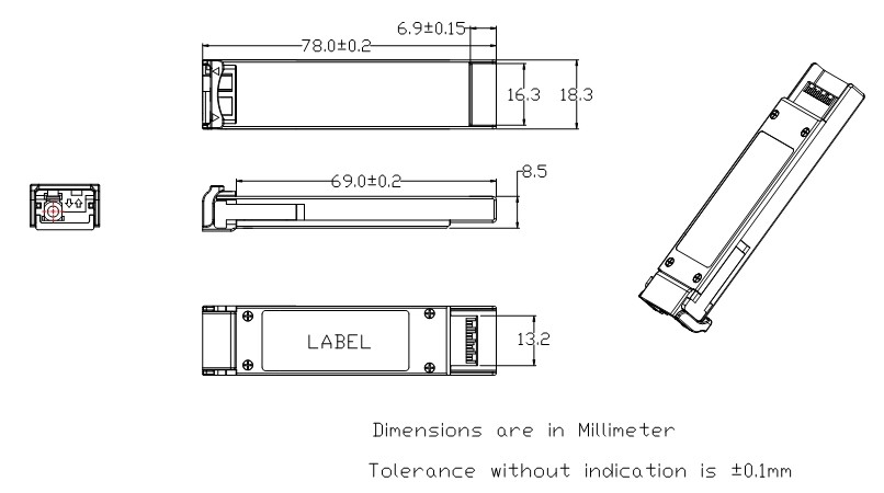 10G SFP+ BIDI 100KM Tx1490nm/Rx1550nm LC Fiber Optic Transceiver SFP-10G-BX-100KM