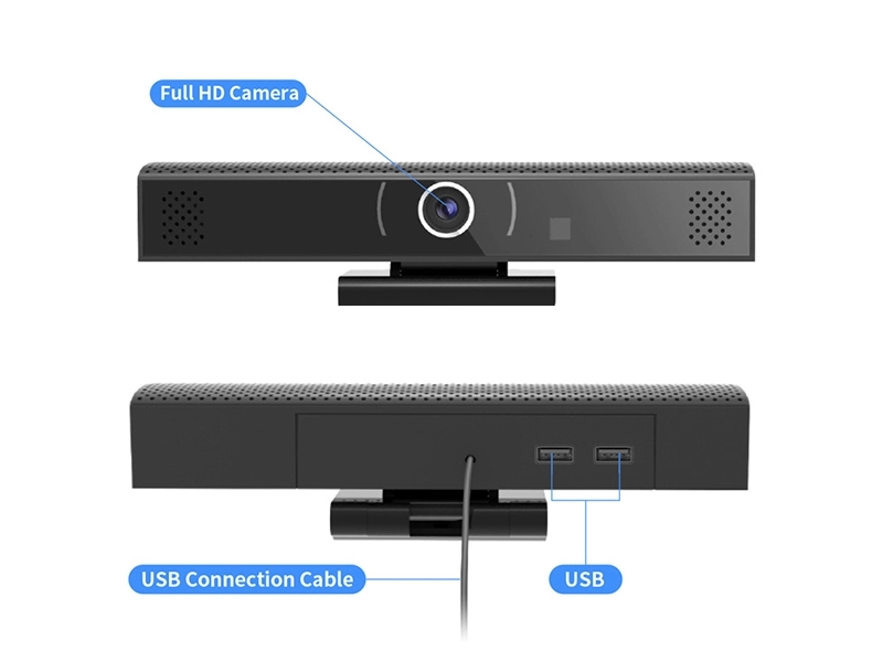 1080P all in one webcam plug and play best usd camera for skype video conferencing with Microphone and speaker
