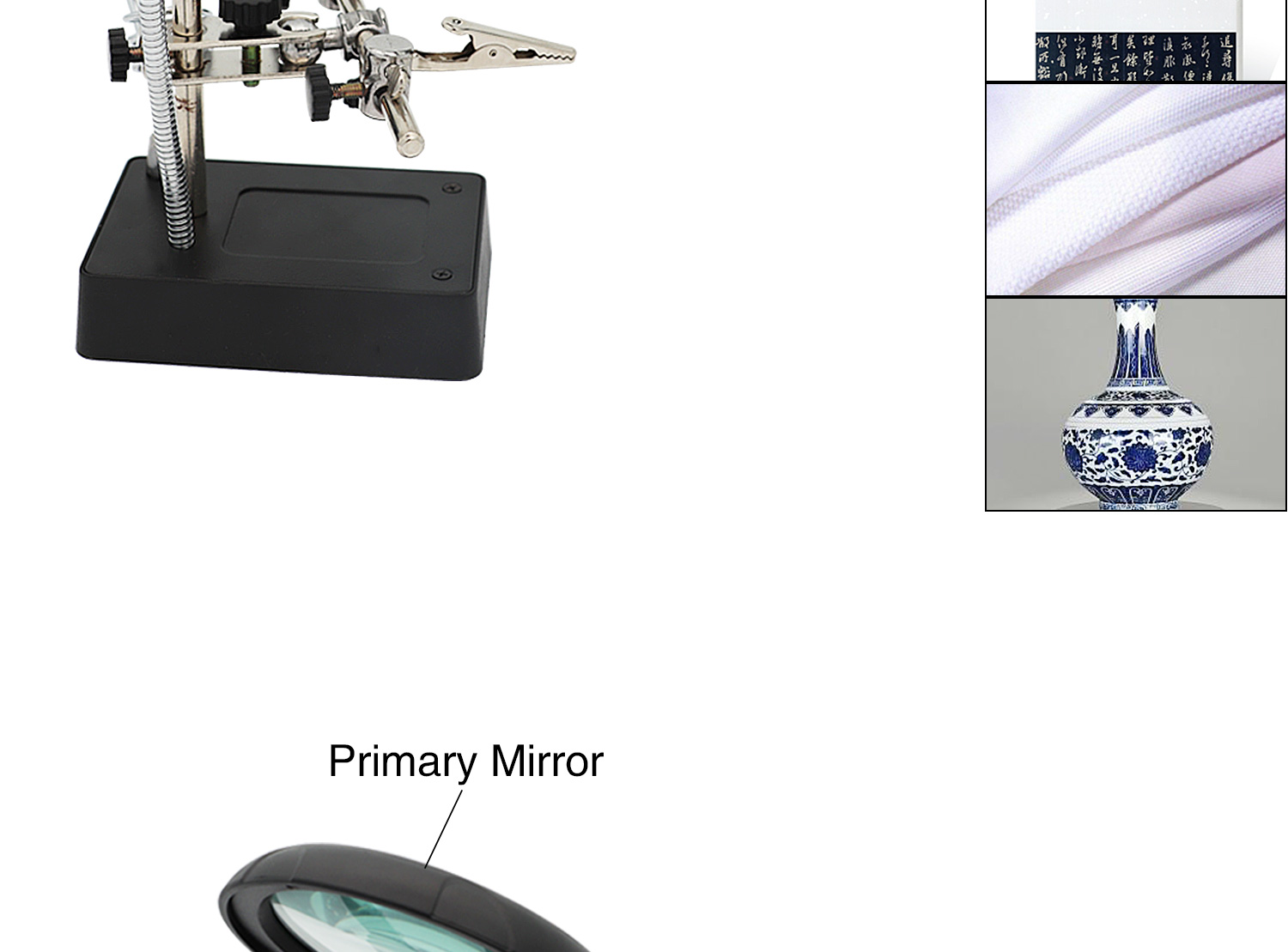 TOKTOS Magnifying Glass For Workbench With LED Light 3.5X-12X Lens Auxiliary Clip