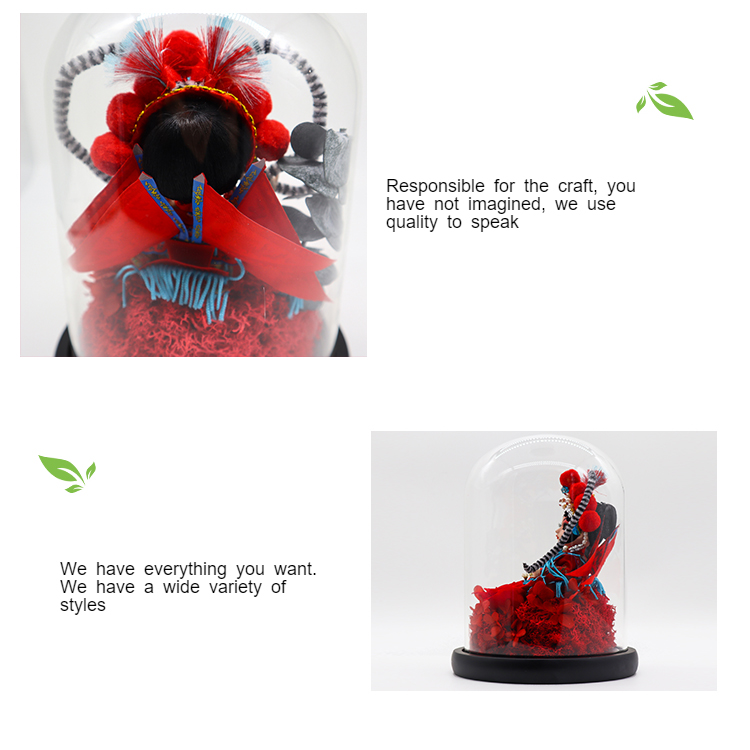 Chinese Peking Opera Artificial Glass Rose Decoration Chinese Traditional Style