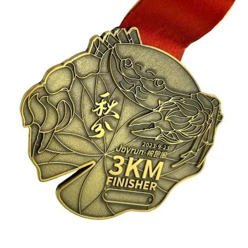 3KM Finisher Soft Enamel Medal Souvenir Award Medals For Sports Events
