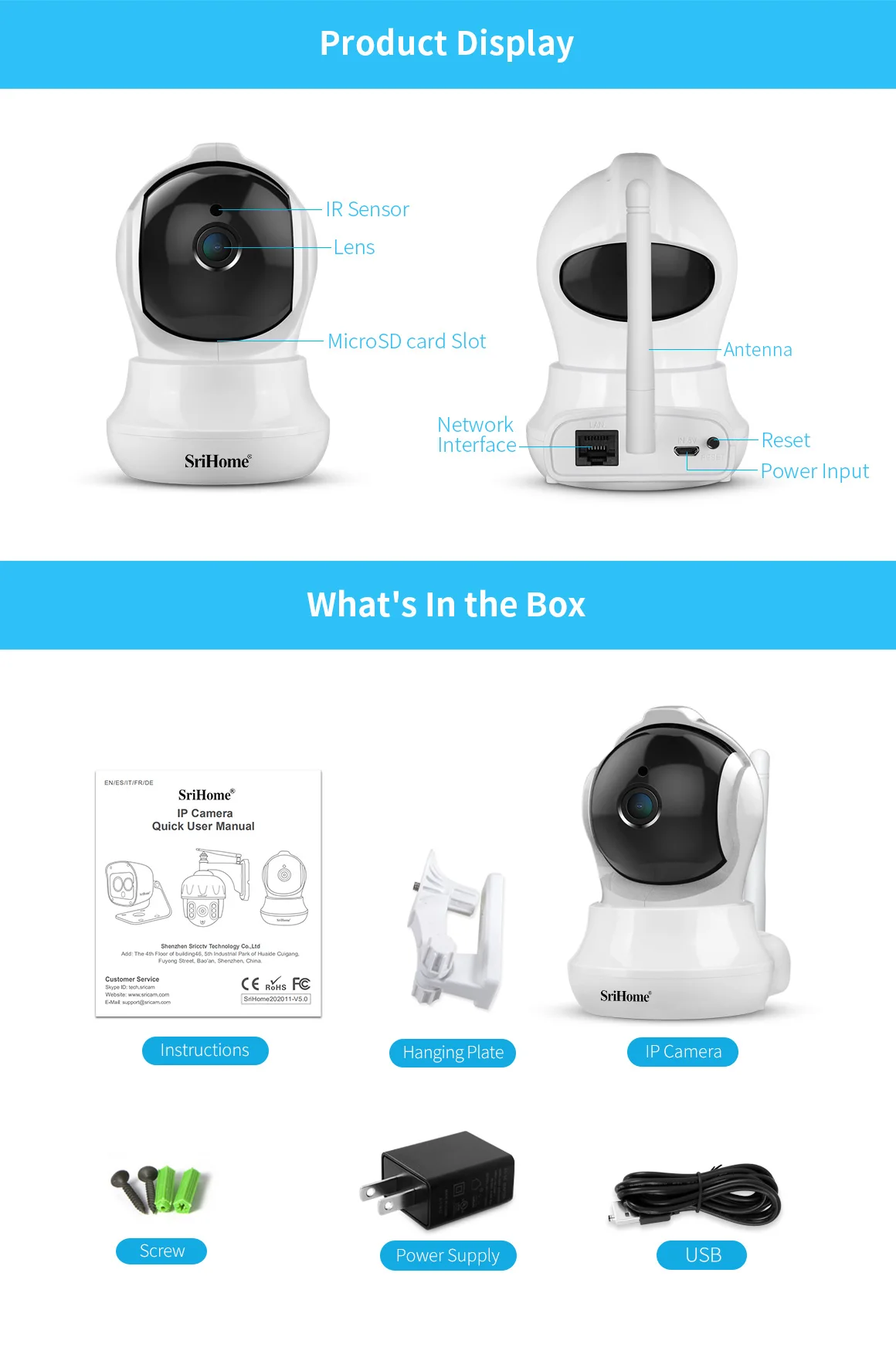 3MP Two-Way Audio Alarm NVR Max 128GB SD Card AP Hotspot IP CCTV Security Baby Pet Camera