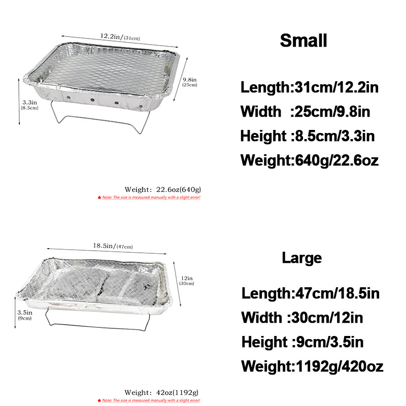 Aluminum Charcoal Grill Camping Outdoor Instant Barbeque Disposable BBQ Grill