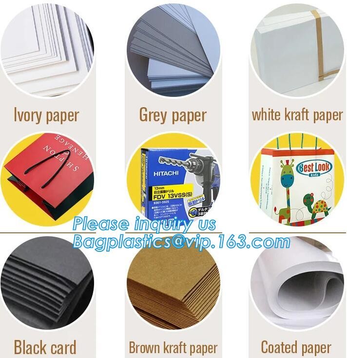 Gold foil stamp matt laminated black handle rope hair extension packaging bag red paper bag,Handle Brown Kraft Gift Pape