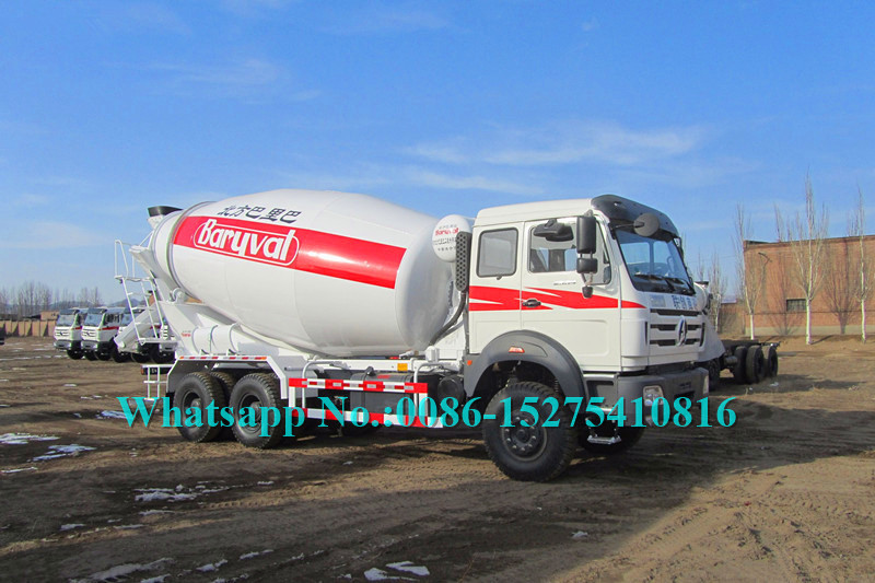 2638 380hp Beiben Heavy Duty Truck , 6x4 10cbm Concrete Transit Mixer Truck Right Hand Drive Optional