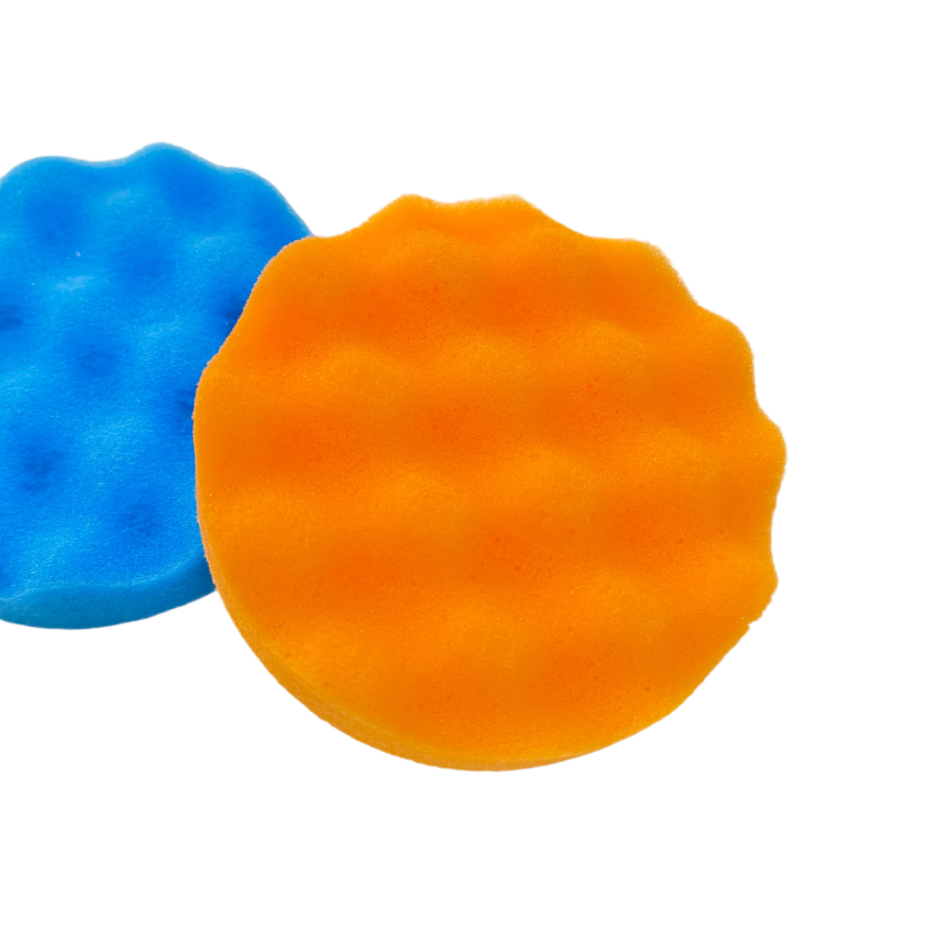 High Absorbency Car Waxing Machine Self-Adhesive Flat Wave Disc Polishing Sponge Wheel for Portable Detailing Waxing