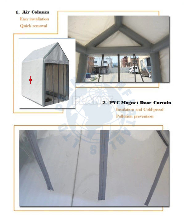 Portable Emergency Disinfection Tent / Inflatable Military Channel Tent