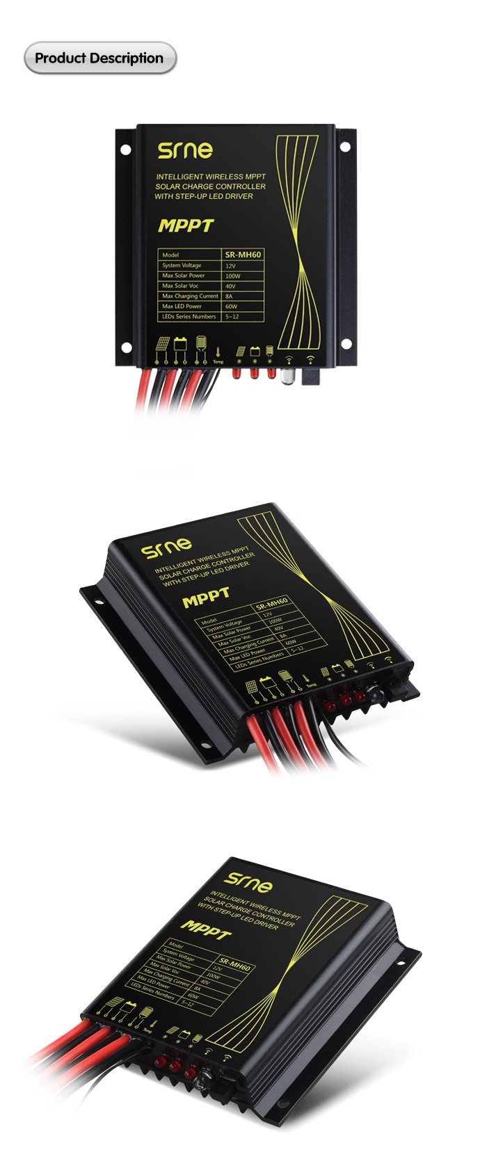PWM Solar Street Light Controller Smart Solar Battery Charging Regulator