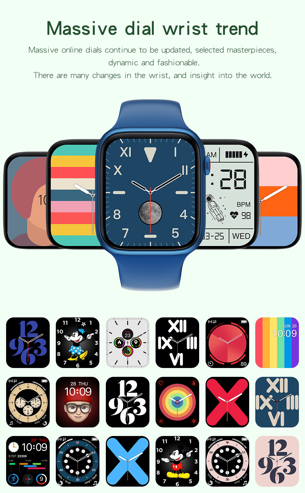 170mAh Dial Call Rechargeable Fitness Clock Android5.0 ECG IWO W78