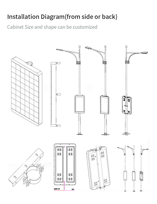 P3mm Street Light Pole LED Display Street Road Advertising Board