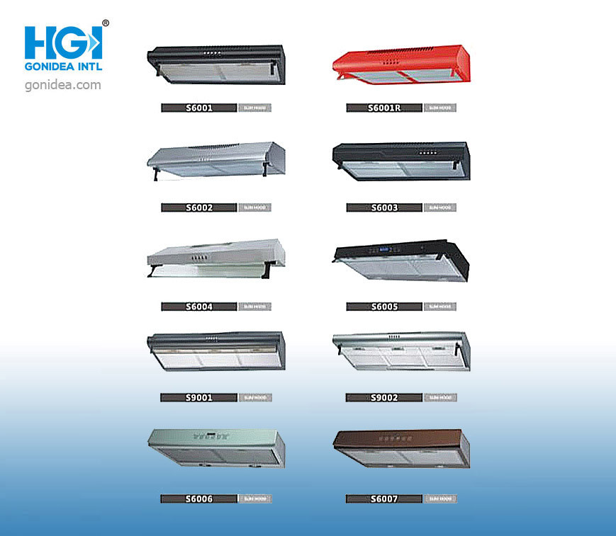 Kitchen Black Touch Screen Ultra Thin Range Hood Stainless Steel