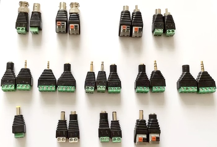 Screw On BNC Male Coaxial Cable Connector Transfer To CAT5E CCTV Camera Terminal