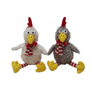  Easter Plush Toy 2 CLR Chickens With Squeeze Box Manufactures