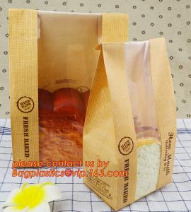  Customize 3 Side Visible Clear Window Offset Printing Bakery Bags, Customize V Bottom with Clear Window Food Grade Toast Manufactures