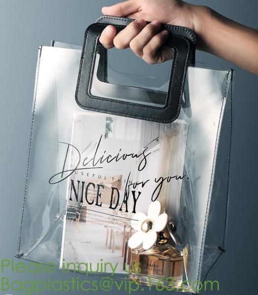 Fashionable big colorful Laser PVC shopping storage bag with handle and accept