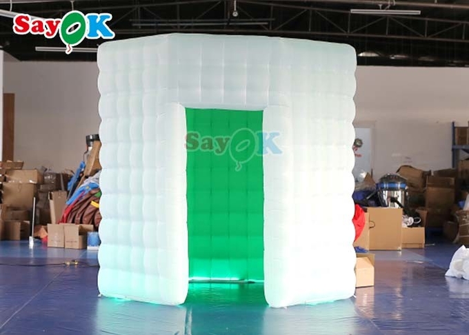 Warehouse Oval Photo Booth Inflatble Led Tent With Air Blower
