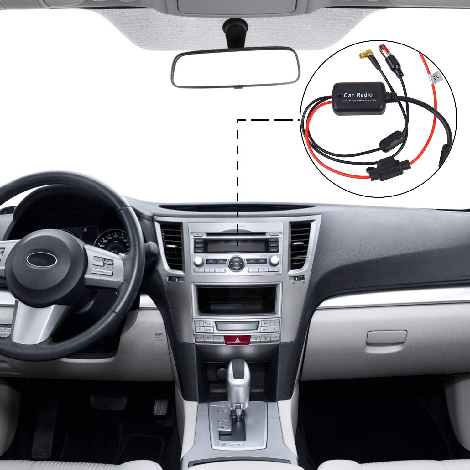 DAB Car Radio Signal Amplifier VSWR 2.5MAX Customized LOGO for Better AM/FM Reception