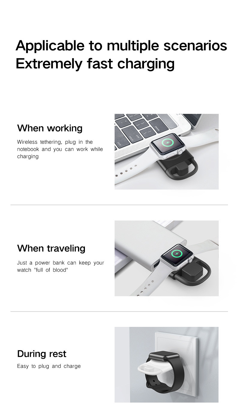 Apple Watch Wireless Magnetic Charger 5V Lightweight 0.8 Ounces White Color