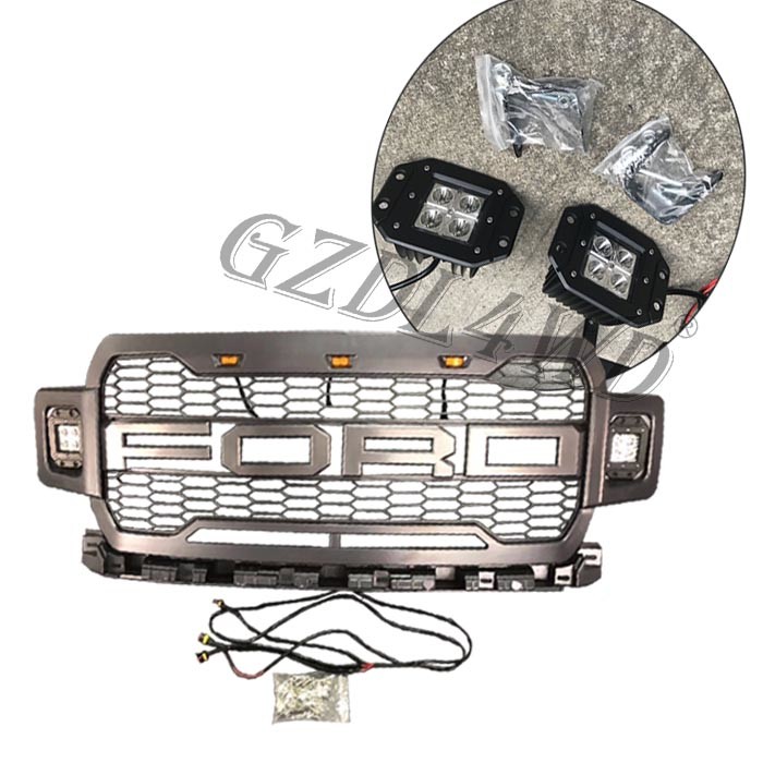 ABS Grey Color Front Bumper Grill For Ford F150 2018 Direct Replacement