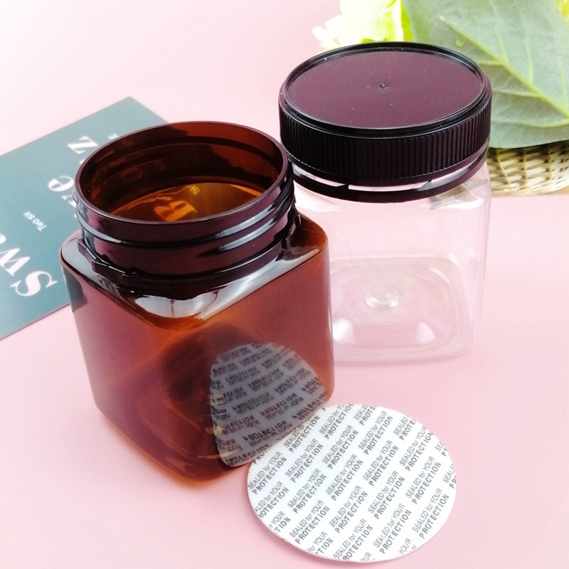 Wide Mouth Sealing Cover Amber Honey 200ml Plastic Jar Food Grade