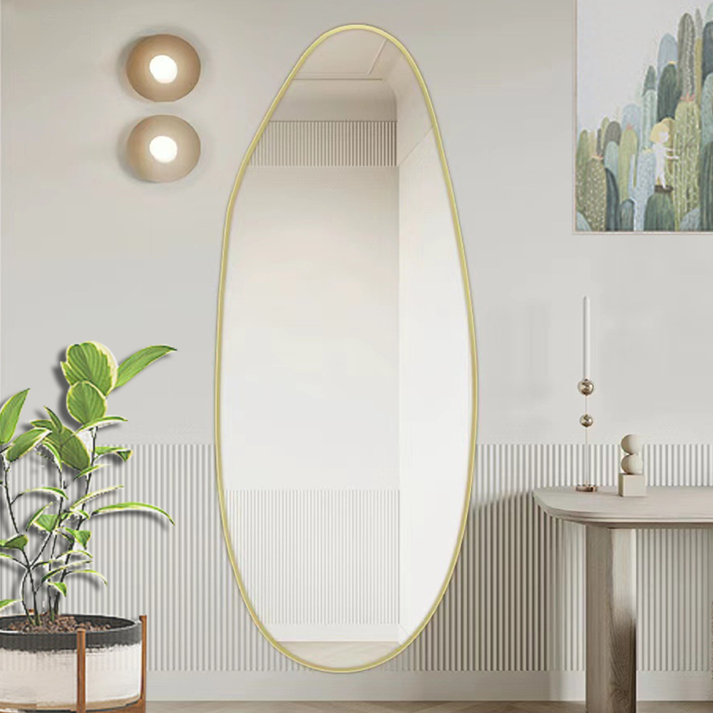 Large Iron Bathroom Wall Metal Framed Modern Decor With Glass Mirror And Gold Frame