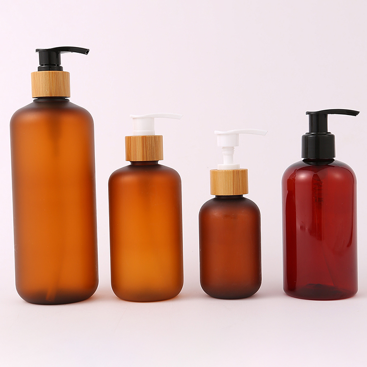 Personal Skin Care Packaging PET Collar Empty Amber White 500ml 1000ml Shampoo Shower Gel Lotion Pump Bottles for Hair