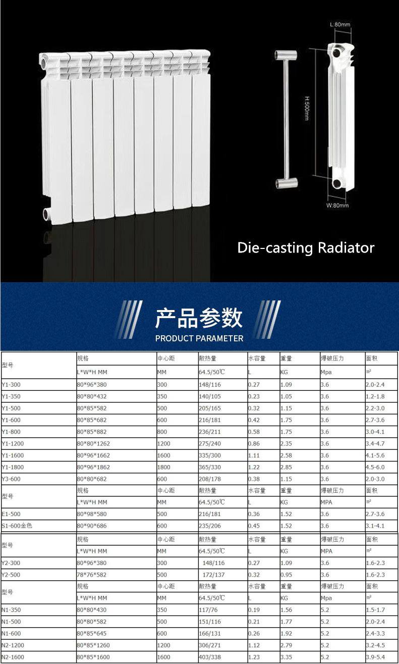 House Cooling 6063 Central Aluminium Vertical Radiator Die Casting
