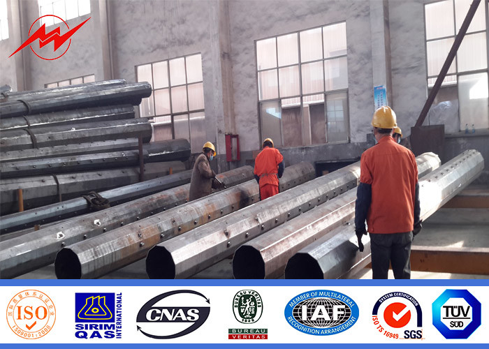 Traditional Standard Electric Steel Power Pole 69KV For Overhead Line Project
