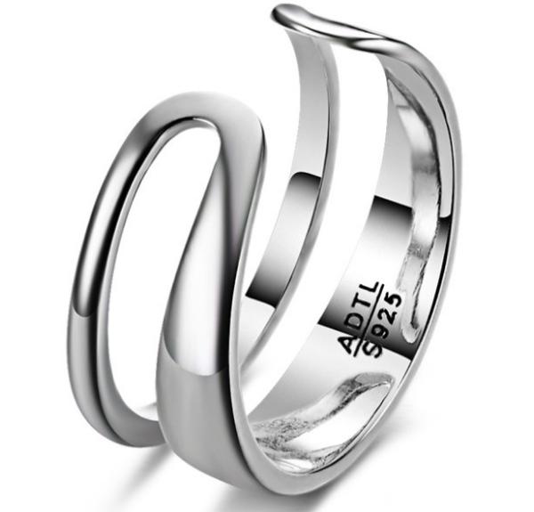 European style fashion exaggerated ring opening upscale Thai Silver jewelry