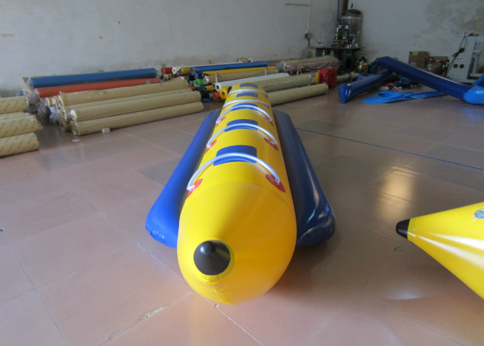 Sealed Inflatable Water Games Flying Float Banana 4 People Seats PVC Material