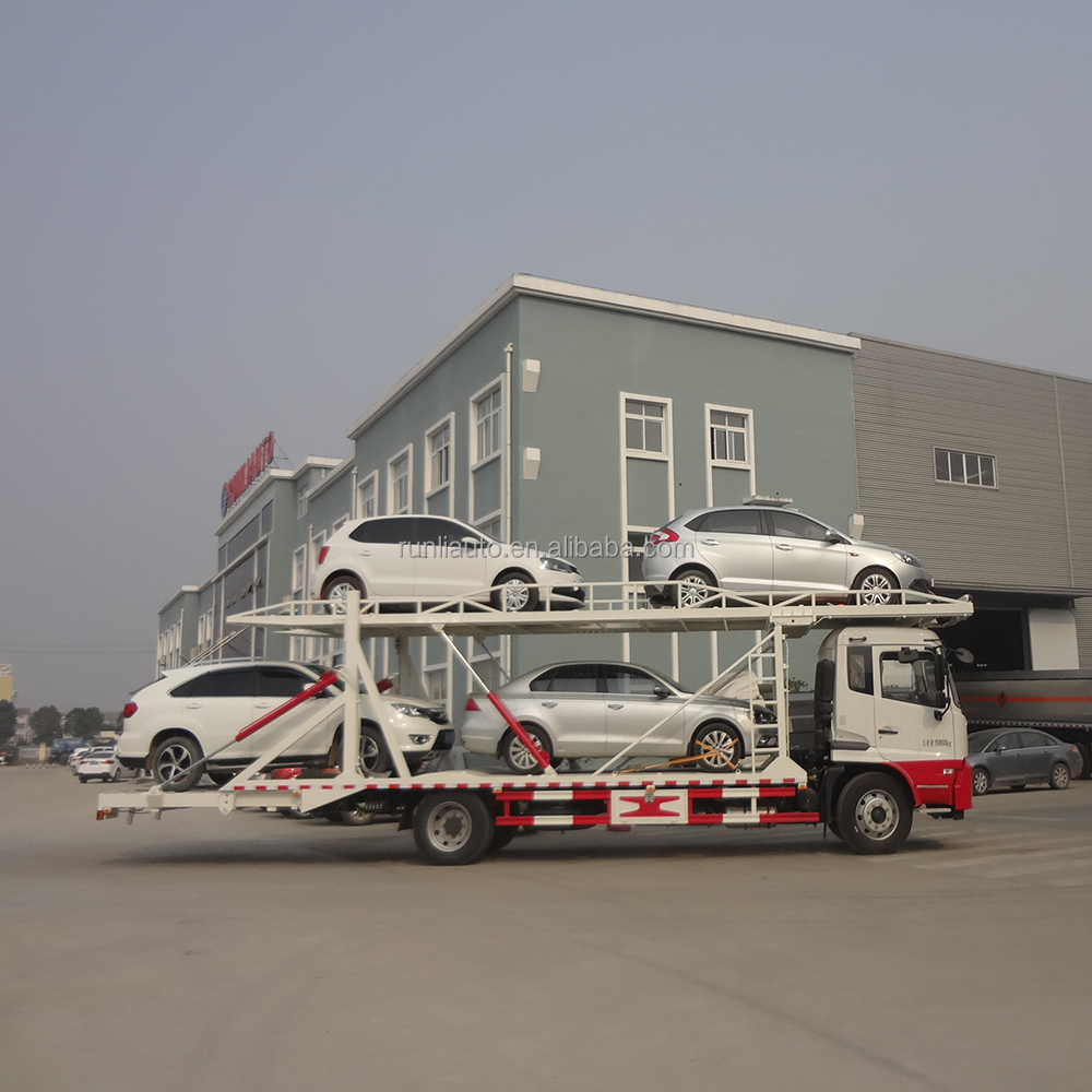 6 Car Capacity Vehicle Car Carrier Hauler Trailer Hydraulic Lifting Double Deck Auto Transport Trailer