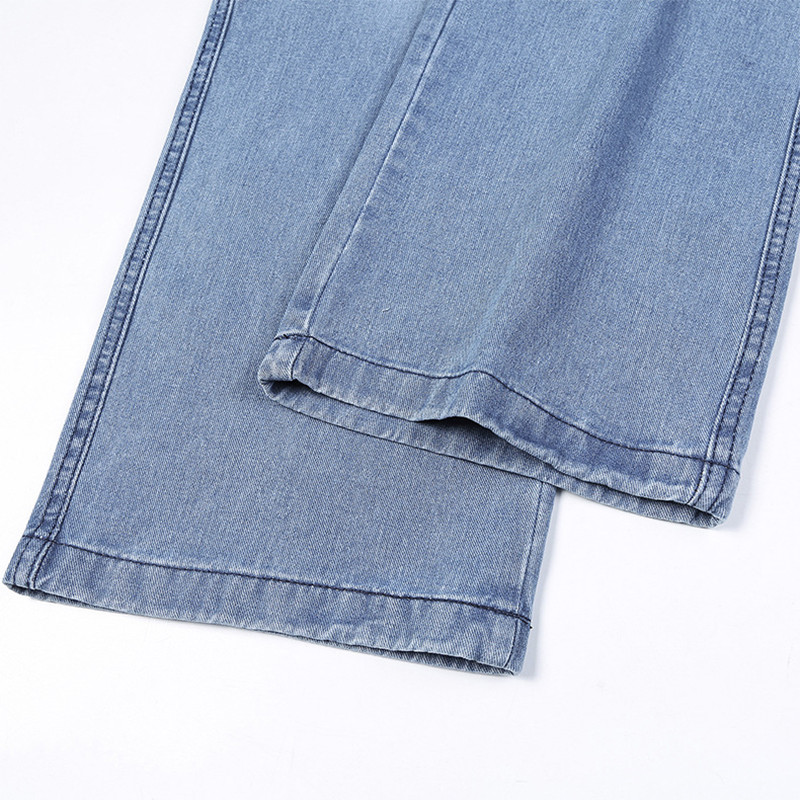 Bespoke Manufactuer Autumn High Waisted Blue Wide Leg woman Jeans